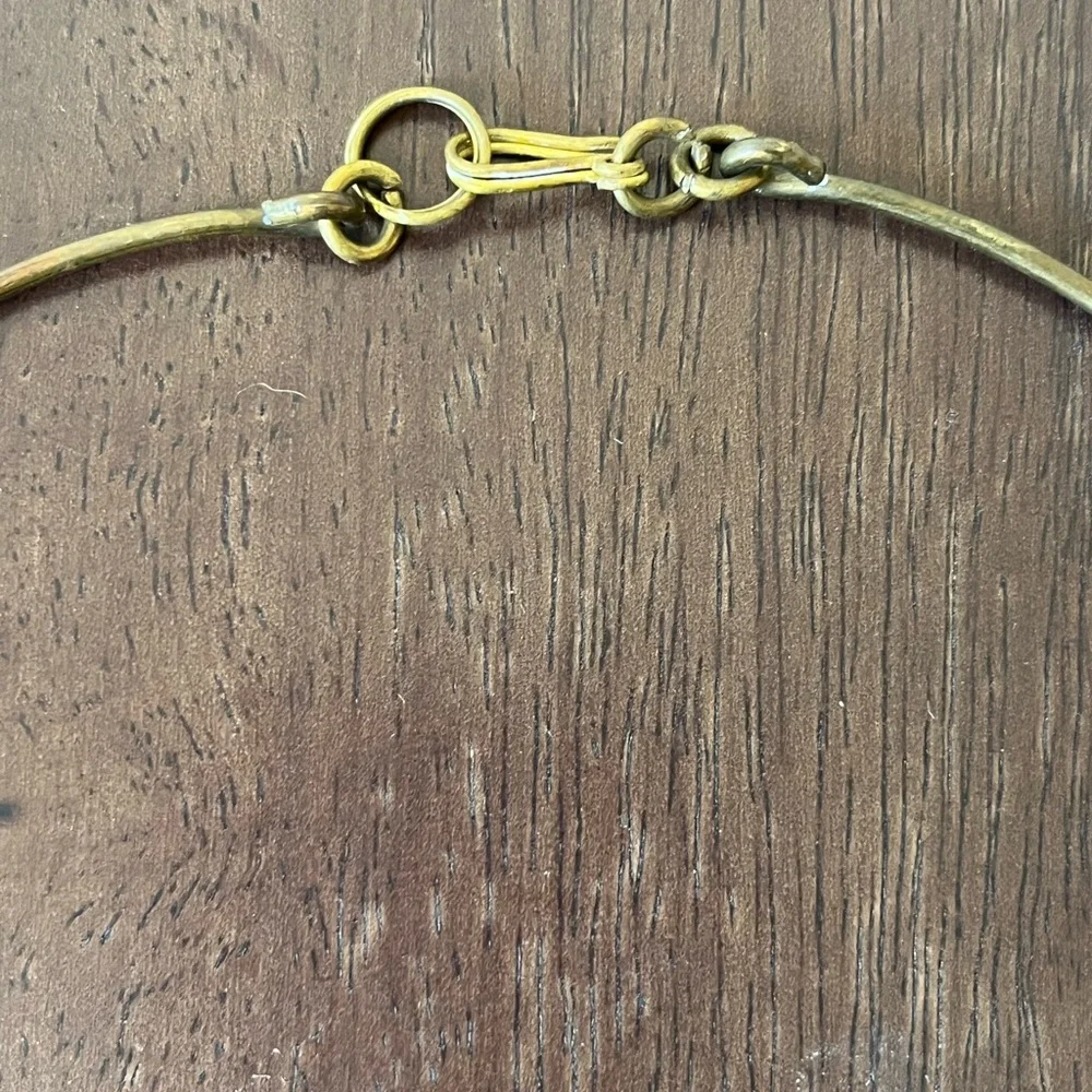 ❌SOLD❌Vintage Mid Century Modern Bib Necklace Brass & Copper - Picture 4 of 8